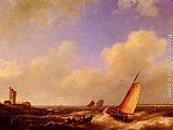 Hermanus Koekkoek Snr The Scheldt River at Flessinghe painting